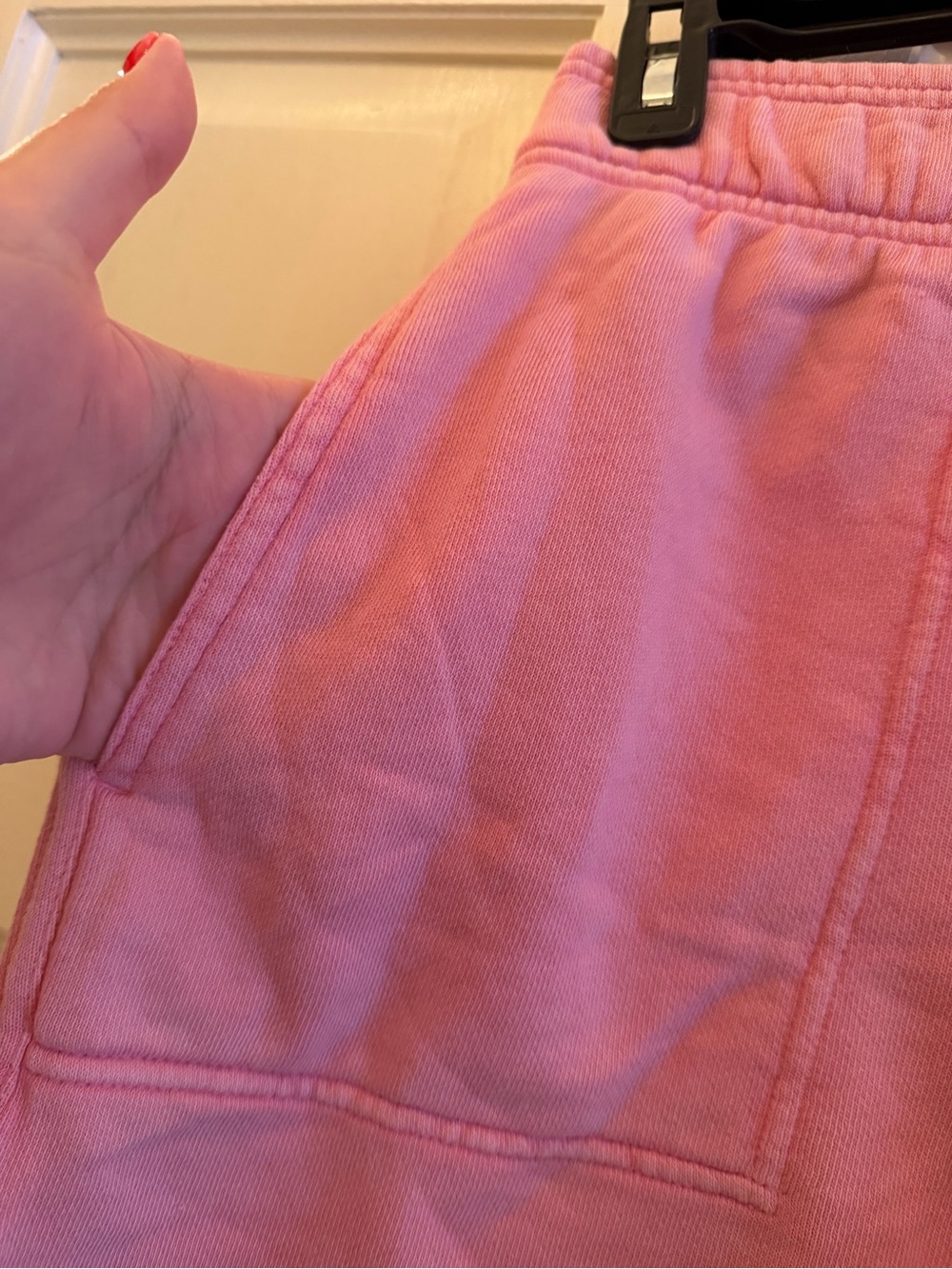 aerie Pink Terry Athletic Shorts with Pockets - Picture 2 of 4